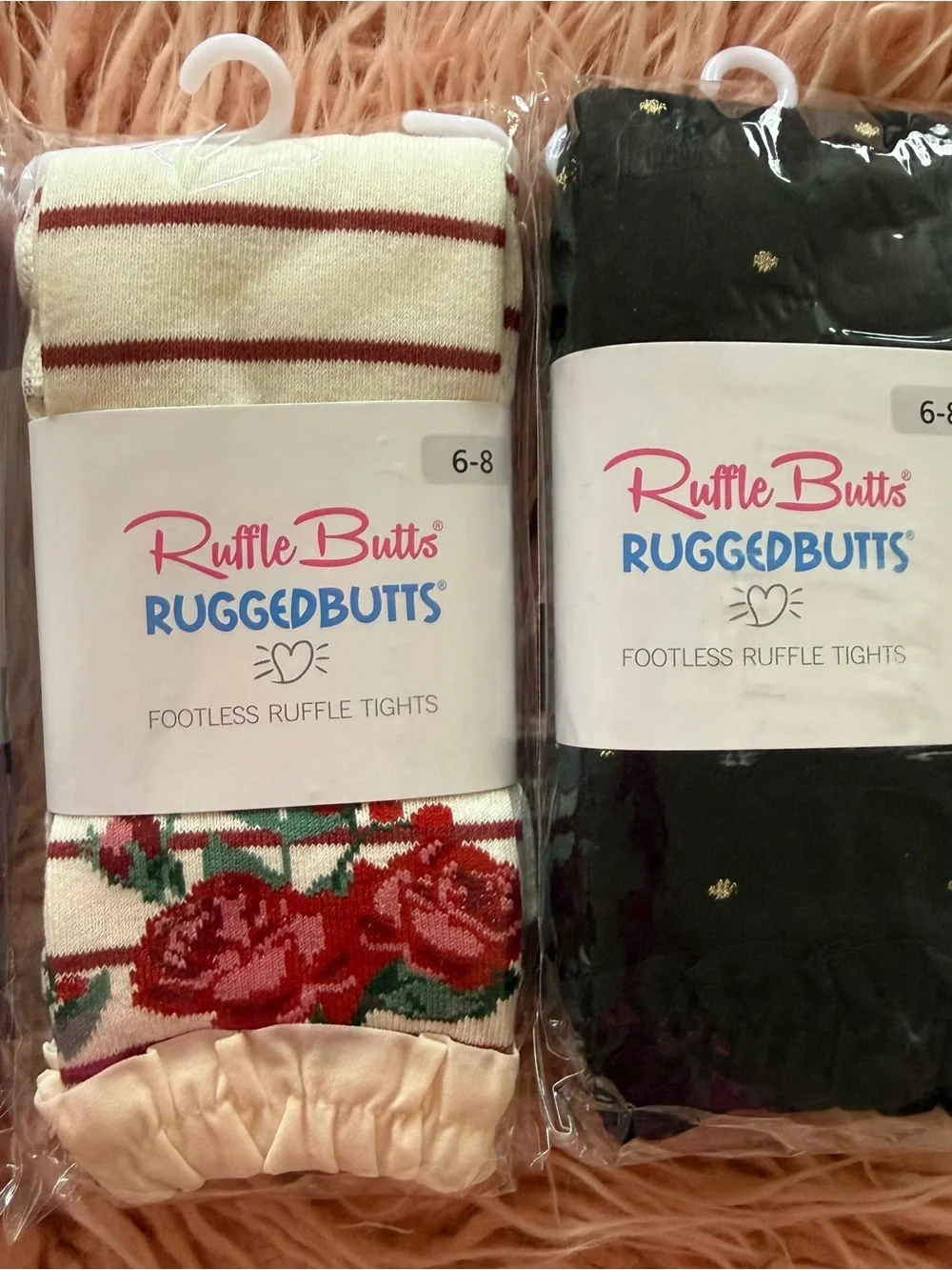 6 pc lot NWT RuffleButts footless ruffle tights knee high socks 6-8
